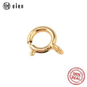 최고급 5mm 6mm 14K 금도금 스프링 링 클래스프 훅 금 연결 고리 목걸이 팔찌 DIY 버클