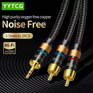 RCA 케이블 HiFi 스테레오 3.5mm - 2RCA 오디오 케이블 앰프 휴대폰 핸드폰 컴퓨터 데스크탑 오디오 AUX RC