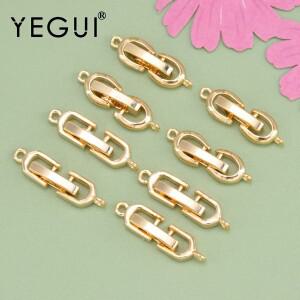YEGUI MA75  보석 액세서리  니켈 프리  18k 금 도금  구리 금속  후크  만들기  팔찌 목걸이 걸쇠  6 개/