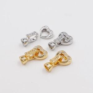 벤S 9x19mm 하트형 걸쇠  쥬얼리 제작용 구리 금도금 DIY 진주 목걸이 부자재 K71