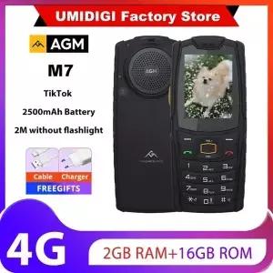 AGM M7 2+6G 볼테 안드로이드 피처폰 방수 터치스크린 2500mAh 휴대폰 (영어 러시아어 키보드 포함)