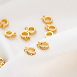 6피스 14K/18K 골드 컬러 도금 황동 라운드 R 스프링 Clasps 팔찌 목걸이 커넥터에 대 한 후크 DIY 쥬얼리