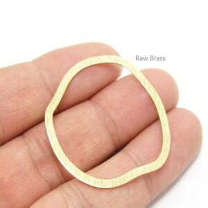 10개 질감 원형 귀걸이 참  불규칙한 황동 커넥터  결과  38.5x36mm  보석 만들기 - R1318 R741