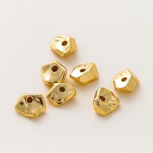 10피스 불규칙한 구슬 스페이서 6/8mm 14K/18K 골드 컬러 도금 황동  팔찌 DIY 쥬얼리 결과 용품 만들기