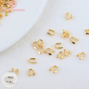 (3343) 100피스 4.5MM 18K 골드 컬러 도금 황동 스레드 보호기 걸쇠  Diy 쥬얼리 액세서리