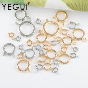 YEGUI MA01  보석 액세서리  걸쇠 후크  18k 금 도금  구리 금속  로듐 니켈   만들기  10 개/몫