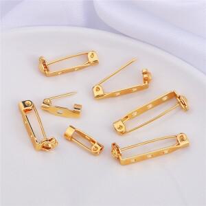 2피스 14/21/27/30/32mm 구리 도금 18K 골드 컬러 브로치 클립 기본 맥세이프호환 핀 설정 DIY 쥬얼리 만들