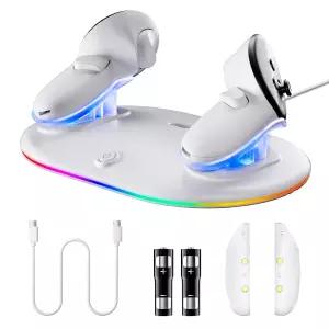 메타 퀘스트 3용 충전 도크, 3 vr 헤드셋 및 포함 스탠드 용 배터리 마운트 무선