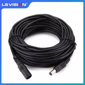 LS VISION 5M 16.5FT DC 연장 5.5x2.1mm CCTV 보안 카메라 용 전원 코드 케이블 연장기 LED 스트립 12 볼트