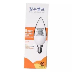 장수램프 5w led 촛대구 e14 전구색 투명 샹들리에 인테리어 무드등 조명 투명전구 e14전구 인테리어조명