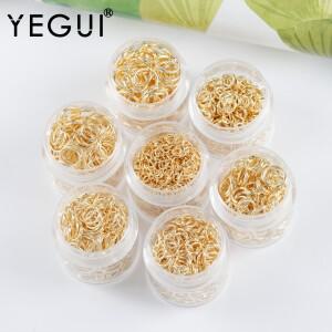 YEGUI M1113  보석 액세서리  14k 금 도금  구리 금속  페이드 없음  수제  환경 보호  점프 링  20g/팩