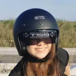 오토바이 헬멧 페이스 레트로 빈티지 스쿠터 카스코 파일럿 남자 카페 레이서 커패시턴스 드 모토 공장