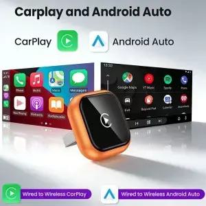 2026 뉴 미니 슬림 USB C 2in 무선 CarPlay 어댑터 및 안드로이드 오토 플러그 앤 플레이 5초 자동 연결
