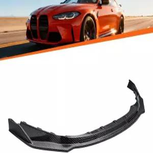 카본 파이버 룩 프론트 범퍼 립 스플리터 FIT 20212026 BMW G80 M3 및 G82 M4 V 스타일 로어 외부 스타일링