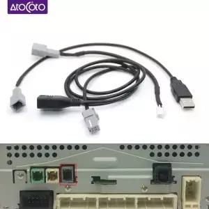 차량용 USB 케이블 어댑터 커넥터 오디오 와이어 입력 미디어 CD 라디오 플레이어 도요타 캠리 아발론