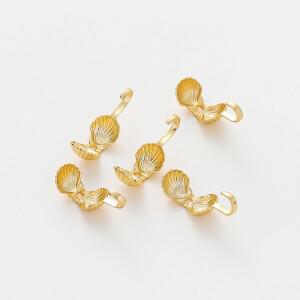 20피스 14K/18K 골드 컬러 도금 황동 쉘 크림프 엔드 캡 Clasps DIY 쥬얼리 만들기 용품에 대 한 와이어 및