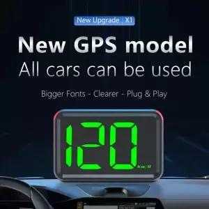 X 자동차 HUD 헤드업 디스플레이 GPS 디지털 속도계 범용 빅 폰트 트럭 오토바이 전자 액세서리