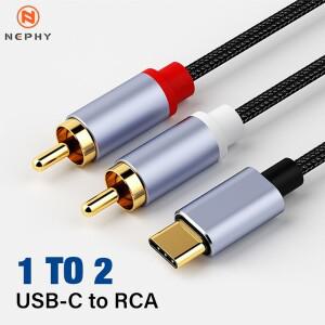 USB C to RCA 오디오 케이블 C타입 2 스피커 앰프용 화웨이호환 샤오미호환 노트북 1m 2m 3m 5m 분배기 Y