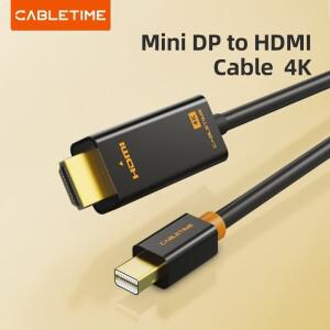 CABLETIME 미니 소형 디스플레이 포트-HDMI 케이블 4K/HD Thunderbolt 2 macbook 호환 Air Mini C054 용 포