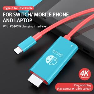 2M USB C to HDMI 4K 케이블 100W PD 충전 휴대용 컨버터 타입 HDTV TV 도킹 스팀 덱 노트북 휴대폰 핸드폰
