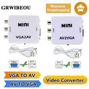 VGA to AV 비디오 컨버터  3.5mm 오디오 RCA PC TV HD 컴퓨터 VGA2AV