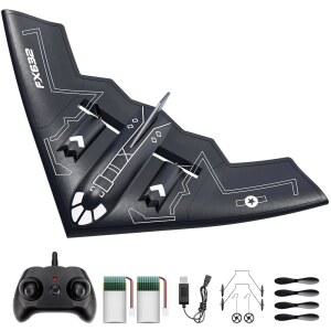 AIGIMU RC 비행기 비행 준비 완료 6축 자이로 스태빌라이저 B2 스피릿 스텔스 폭격기 2.4GHZ 초보자를 위한 2CH 리모컨 V7H