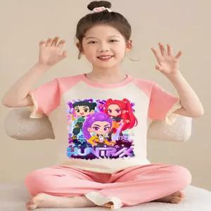 케이팝 데몬헌터스 파자마 잠옷 반팔 상하세트 홈웨어 순면