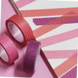 종이 디자인 마스킹 테이프 컬러 체크 패턴 레드 다꾸 폴꾸 데코 마테 체크마테 데코용품 다이어리꾸미기