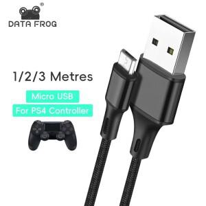 DATA FROG 플스호환 컨트롤러용 충전 데이터 케이블  Gampad 조이스틱 게임 액세서리용 USB 1M  2M  3M
