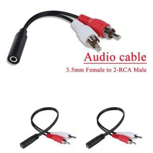 1/2/5개입 RCA 오디오 비디오 AV 케이블 와이어 코드 3.5mm AUX 소켓 폴형 남성 여성 잭 플러그 - 3 어댑터