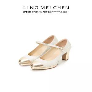 [통굽] 스트랩머메이드 웨딩슈즈 11cm 결혼식 블랙 화이트 셀프 통굽 진주 메리제인