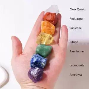 Reiki 에너지 내츄럴 7 차크라 힐링 크리스탈 스톤 텀용 혼합 러프 원석
