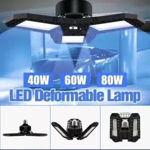 E27 220V LED 차고 전구 접이식 변형 가능한 창고 램프 0V E26 40W 60W 80W 차가운/따뜻한 흰색 홈 워크샵