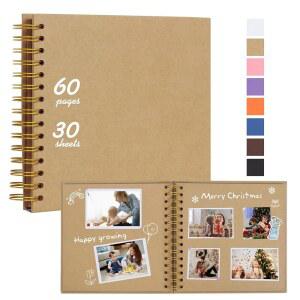 RECUTMS 30 30 5CM 페이지 스크랩북 사진 앨범 12인치 결혼 앨범 가족 DIY 앨범용 메모리 대형 12 브라운 크래프트 60페이지 소형 기념일
