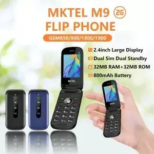 MKTEL M9 2G 피처폰 24인치 대형 버튼 듀얼심 블루투스 FM MP3 카메라 2개 언어 지원
