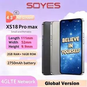 소예스 XS8 프로 맥스 미니 4G 스마트폰 43인치 HD 화면 안드로이드 8 글로벌 버전 2750mAh GPS 소형