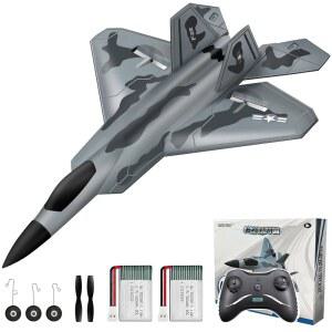 호크의 워크 2 CH RC 비행기 F-22 준비 완료 2.4GHZ 리모컨 및 초보자를 위한 간편한 글라이더 VR0