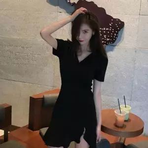 [라일리여성의류] Rly 프릴 원피스 트임 여성 반팔 원피스 데이트 여름