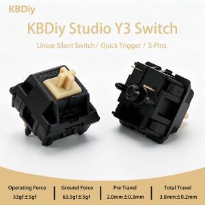 KBDiy Y3 사일런트 스위치 리니어 크리미 53gf HIFI 프리 루브드 POM 커스텀 DIY 60% 75% 게이밍 기계식 키
