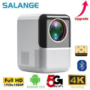 Salange  프로젝터 안드로이드 10 지원 4K 풀 HD LED  비머 와이파이  시어터 USB AV와 호환 P700