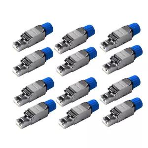 다본파 인더스트리얼 Cat8 RJ45 커넥터 2팩 - 공구 차폐 금속 이더넷 그 40Gbps/2000MHz 22-26 AWG 케이블