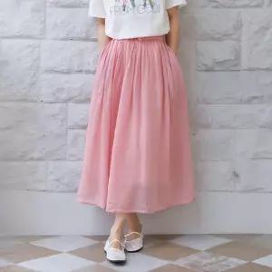 우먼피비지 내추럴 린넨 스트링 풍성 플레어 셔링 스커트_13color