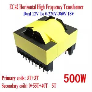 듀얼 12V  0-220V-380V 18V 500W EC42 수평 고주파 변압기 인버터