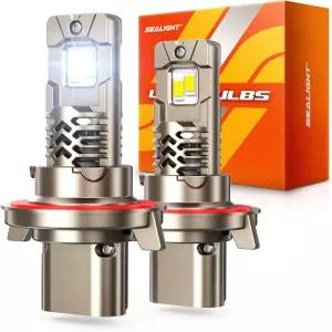 SEALIGHT 9008/H3 LED 전구 0배 더 밝은 50 000LM 슈퍼 출력 어댑터 크기 6500K 흰색 70000시간 긴 수명