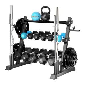 FONBEAR 3단 덤벨 랙, 무게 보관 및 대형 스탠드 바벨 가정용 케틀벨 랙 1200LBS 다기능 덤벨용 무게판