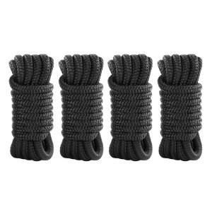쉽게 1/2인치 x 15인치 도크 라인, 등급 12인치 계류 있는 이중 해상 위한 2팩 소프트 액세서리, 로프, 보트 핸들링 프리미엄 도킹을 루프가 땋은 나일론 내마모성 블랙
