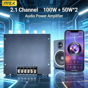 디지털 오디오 전력 증폭기 보드 100W+50W*2 2.1채널 스피커 모듈 서브우퍼 AUX 무선 블루투스 12/24V 스테