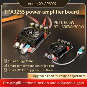 XY-AP3002 TPA3255 2.1 채널 블루투스 오디오 앰프 보드 300W+300W+600W 고출력 사운드 파워 모듈 플레이트