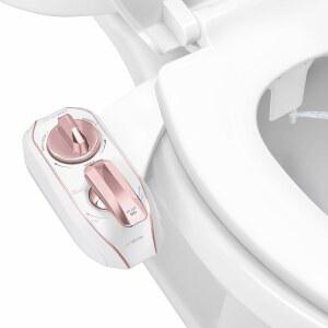LUXE 비데 NEO 320 Plus - 부착, 자가 듀얼 온수, 트를 비전기 통해 슬라이드 특허받은 여성스러운 가능 EZ- 세척(로즈 인 깨끗하고 설치, 골드) 변기용 노즐, 360 청소,
