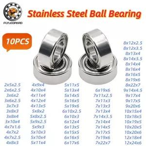 10Pcs S1660ZZ 6x16x5mm 스테인레스 스틸 볼 베어링 ABEC-9 차폐형 10x18x5 10x20x5 7x19x6 8x22x7mm 고정